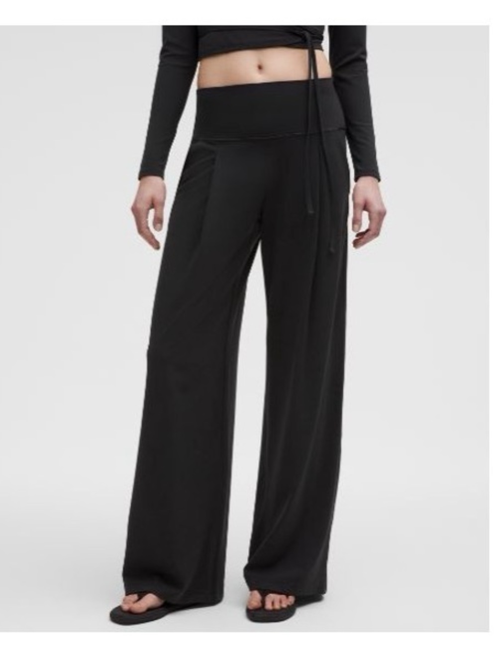lululemon athletica Black Wide-Leg High-Rise Pants